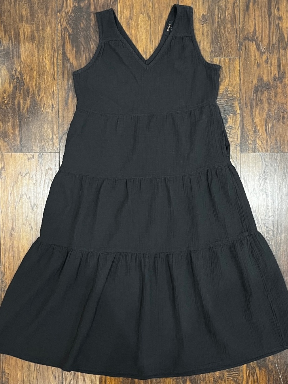 100% Organic Cotton Gauze Tiered Maxi Dress Size L